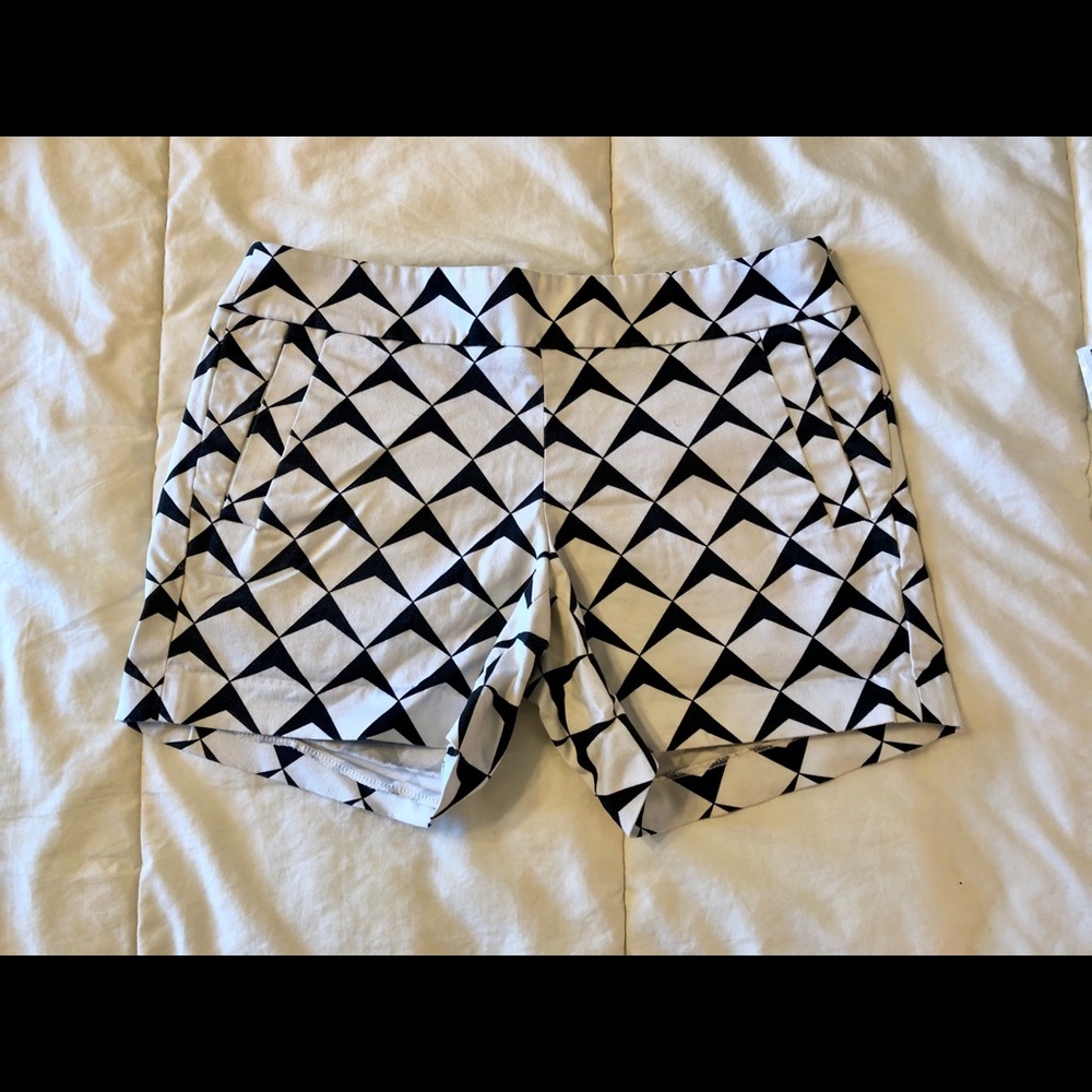 J Crew black and white stretch shorts